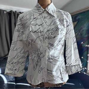 Beautiful Tinley Road White Button Front Blouse